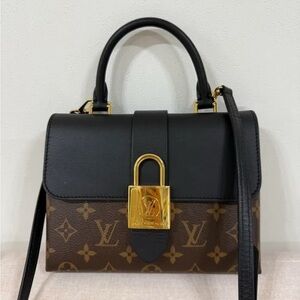 Louis Vuitton Black and Brown Crossbody Bag with Gold Lock